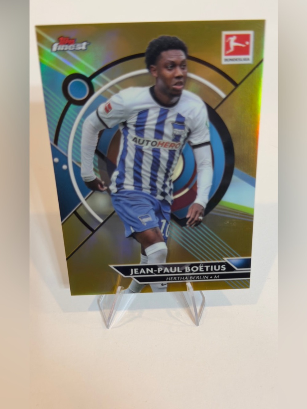 2023 Topps Finest # 13Jean-Paul Boëtius Hertha Berlin Soccer -50/50 Bundesliga